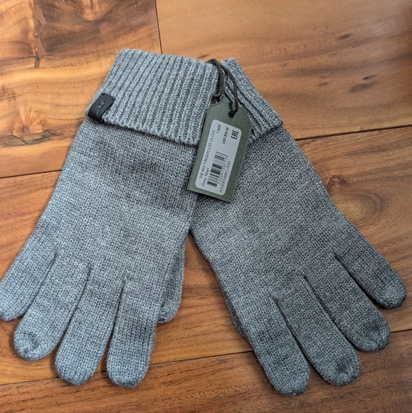 All Saints Rib Gloves Wool Blend Grey Marl Gloves New With Tags ❤️ - Picture 3 of 6